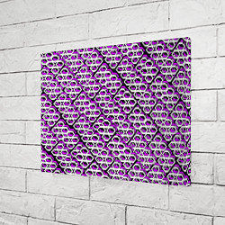 Холст прямоугольный Фиолетово-белый узор на чёрном фоне, цвет: 3D-принт — фото 2