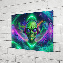 Холст прямоугольный Space DJ alien, цвет: 3D-принт — фото 2