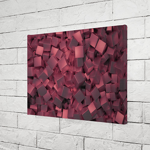 Картина прямоугольная Кубики металлические красные / 3D-принт – фото 3