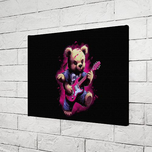 Картина прямоугольная Плюшевый медведь музыкант с гитарой / 3D-принт – фото 3