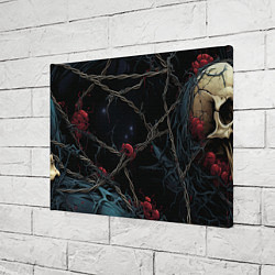 Холст прямоугольный Череп и кровавые ягоды, цвет: 3D-принт — фото 2