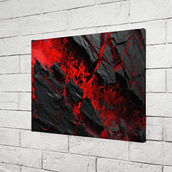 Холст прямоугольный Красные разломы черных камней, цвет: 3D-принт — фото 2