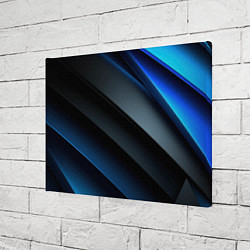 Холст прямоугольный Темная синяя стильная абстракция на черном фоне, цвет: 3D-принт — фото 2