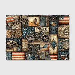 Холст прямоугольный Patchwork with a motorcycle - ai art, цвет: 3D-принт — фото 2