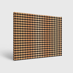 Холст прямоугольный Паттерн черных и коричневых квадратов, цвет: 3D-принт