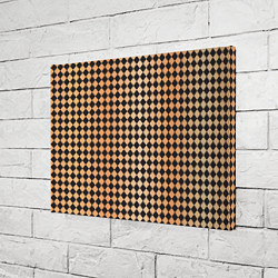 Холст прямоугольный Паттерн черных и коричневых квадратов, цвет: 3D-принт — фото 2