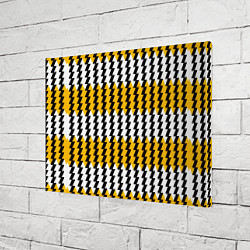 Холст прямоугольный Вертикальные жёлто-белые полосы, цвет: 3D-принт — фото 2