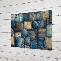 Холст прямоугольный Denim patchwork - ai art, цвет: 3D-принт — фото 2