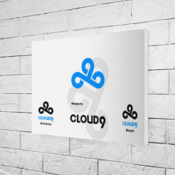 Холст прямоугольный Cloud9 - esports white, цвет: 3D-принт — фото 2
