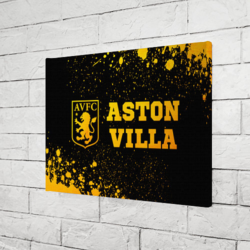 Картина прямоугольная Aston Villa - gold gradient по-горизонтали / 3D-принт – фото 3