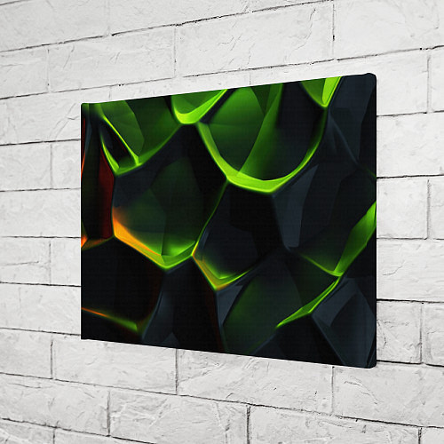 Картина прямоугольная Green neon abstract geometry / 3D-принт – фото 3