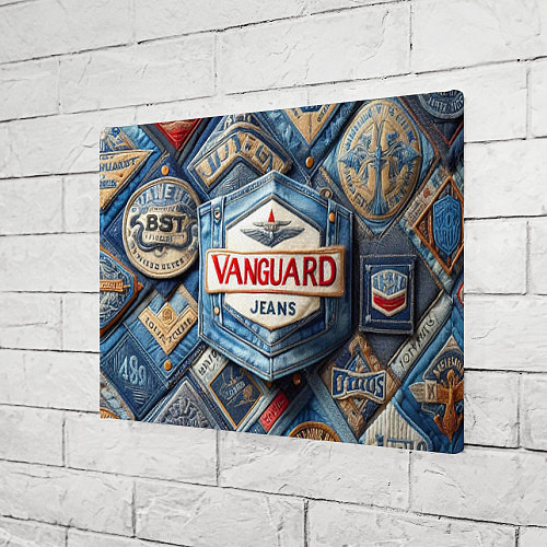 Картина прямоугольная Vanguard denim patchwork - ai art / 3D-принт – фото 3