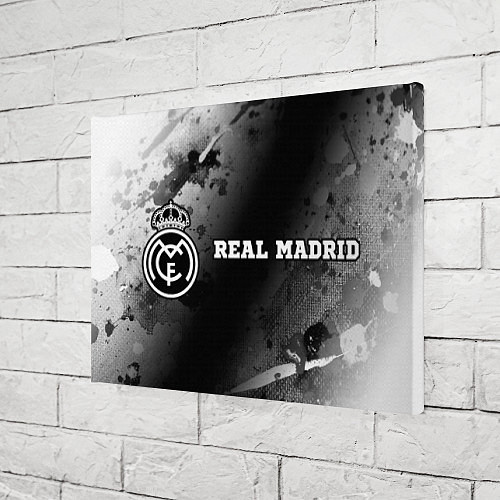 Картина прямоугольная Real Madrid sport на темном фоне по-горизонтали / 3D-принт – фото 3