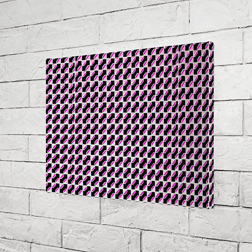 Картина прямоугольная Чёрно-розовые ячейки / 3D-принт – фото 3