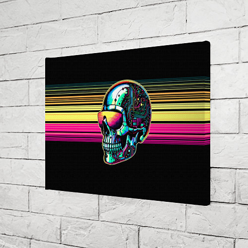 Картина прямоугольная Cyber skull - ai art fantasy / 3D-принт – фото 3