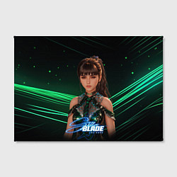 Холст прямоугольный Stellar Blade зеленые лучи, цвет: 3D-принт — фото 2