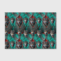 Холст прямоугольный Паттерн из волков эпично, цвет: 3D-принт — фото 2