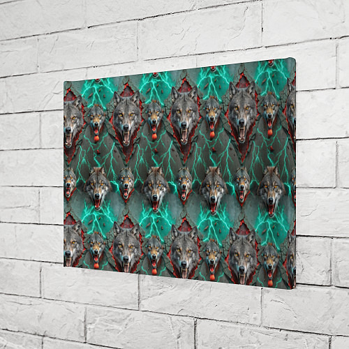 Картина прямоугольная Эпичный паттерн из волков / 3D-принт – фото 3