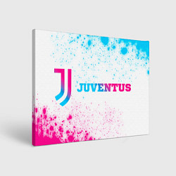 Холст прямоугольный Juventus neon gradient style по-горизонтали, цвет: 3D-принт