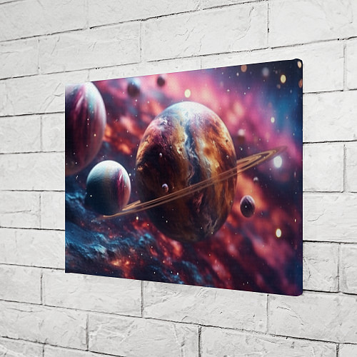 Картина прямоугольная Объемный космос и планеты / 3D-принт – фото 3
