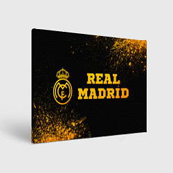 Холст прямоугольный Real Madrid - gold gradient по-горизонтали, цвет: 3D-принт