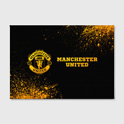 Холст прямоугольный Manchester United - gold gradient по-горизонтали, цвет: 3D-принт — фото 2