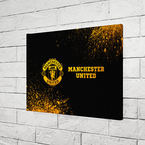 Картина прямоугольная Manchester United - gold gradient по-горизонтали / 3D-принт – фото 3