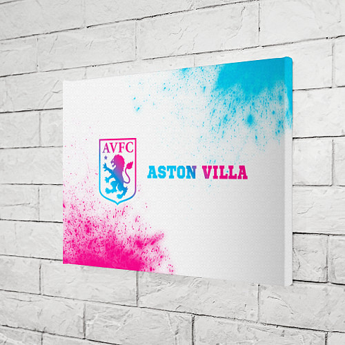 Картина прямоугольная Aston Villa neon gradient style по-горизонтали / 3D-принт – фото 3
