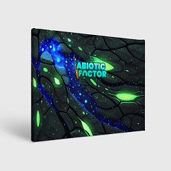 Холст прямоугольный Abiotic Factor logo bright neon, цвет: 3D-принт