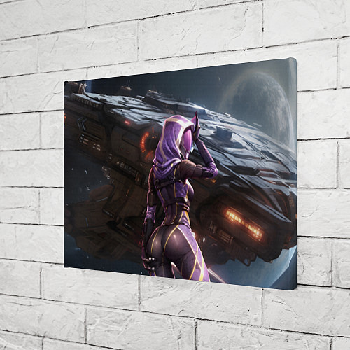 Картина прямоугольная Mass Effect ТалиЗора и космический корабль / 3D-принт – фото 3