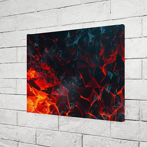Картина прямоугольная Темная абстракция с разломом красных плит / 3D-принт – фото 3