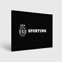 Холст прямоугольный Sporting sport на темном фоне по-горизонтали, цвет: 3D-принт