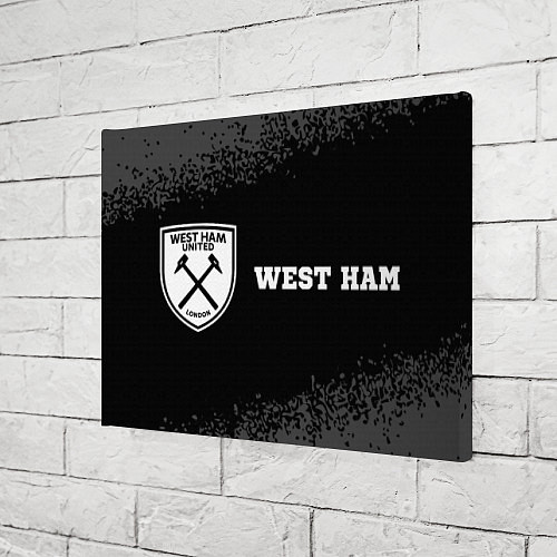 Картина прямоугольная West Ham sport на темном фоне по-горизонтали / 3D-принт – фото 3