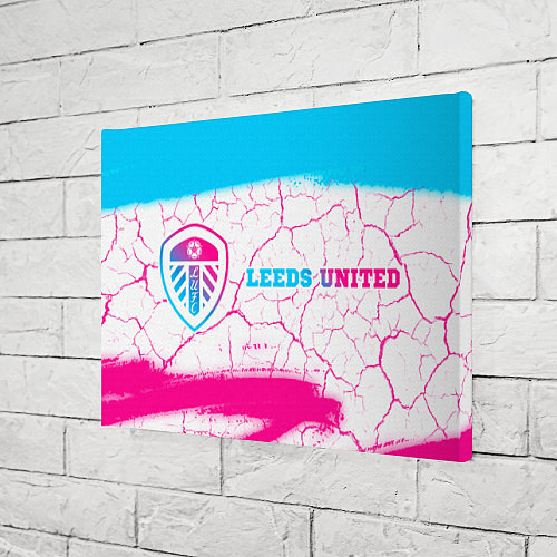 Картина прямоугольная Leeds United neon gradient style по-горизонтали / 3D-принт – фото 3