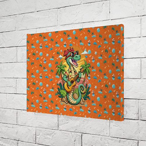 Картина прямоугольная Веселая змея играет на гитаре / 3D-принт – фото 3