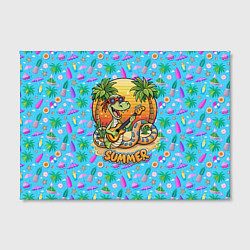 Холст прямоугольный Змейка на летнем вайбе с гитарой, цвет: 3D-принт — фото 2