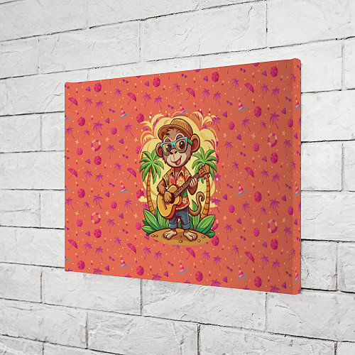Картина прямоугольная Обезьянка с гитарой летний вайб / 3D-принт – фото 3