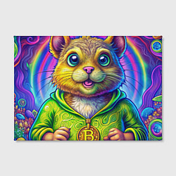 Холст прямоугольный Хомяк и биткоин, цвет: 3D-принт — фото 2