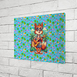 Холст прямоугольный Лисица с гитарой жаркое лето, цвет: 3D-принт — фото 2