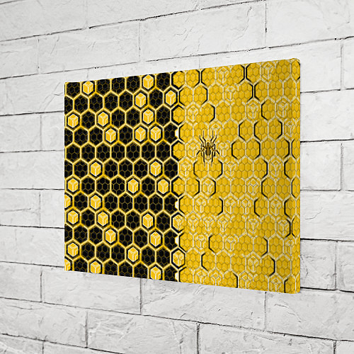 Картина прямоугольная Киберпанк соты шестиугольники жёлтый и чёрный с па / 3D-принт – фото 3