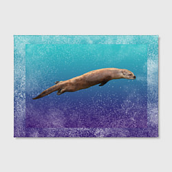 Холст прямоугольный Выдра под водой летит, цвет: 3D-принт — фото 2