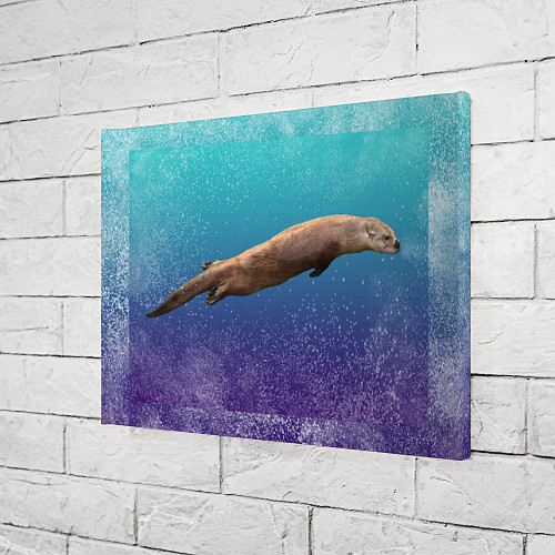 Картина прямоугольная Выдра под водой летит / 3D-принт – фото 3