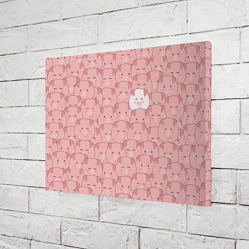 Картина прямоугольная Свинки паттерн / 3D-принт – фото 3