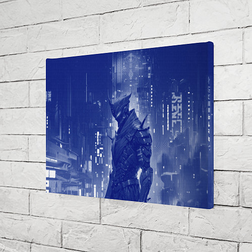 Картина прямоугольная Боевой андроид в синих тонах / 3D-принт – фото 3