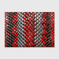 Холст прямоугольный Змеиная объемная текстурная красная шкура, цвет: 3D-принт — фото 2