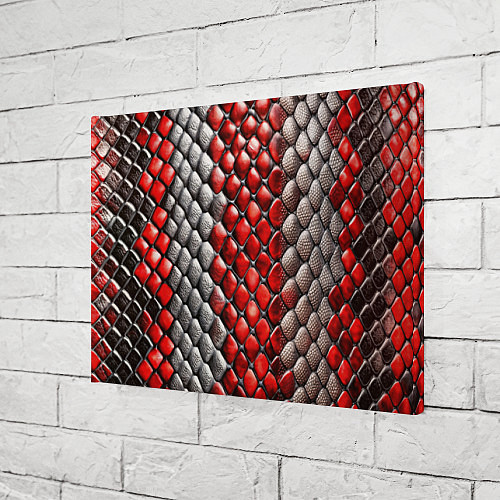 Картина прямоугольная Змеиная объемная текстурная красная шкура / 3D-принт – фото 3