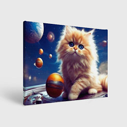 Холст прямоугольный Котик космос, цвет: 3D-принт