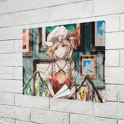 Картина прямоугольная Touhou Project Flandre милая с бумажным самолётико / 3D-принт – фото 3