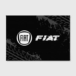 Холст прямоугольный Fiat speed на темном фоне со следами шин по-горизо, цвет: 3D-принт — фото 2