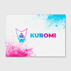 Холст прямоугольный Kuromi neon gradient style по-горизонтали, цвет: 3D-принт — фото 2